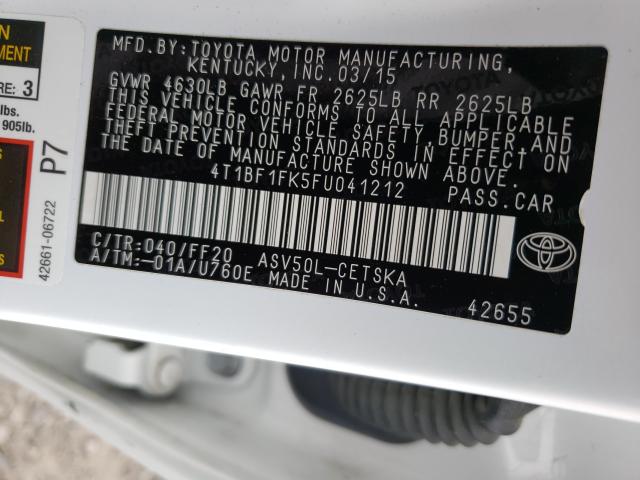 Photo 9 VIN: 4T1BF1FK5FU041212 - TOYOTA CAMRY LE 