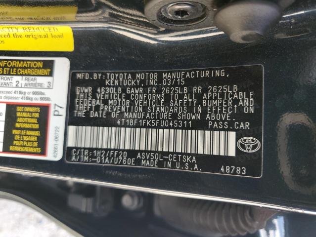 Photo 12 VIN: 4T1BF1FK5FU045311 - TOYOTA CAMRY 