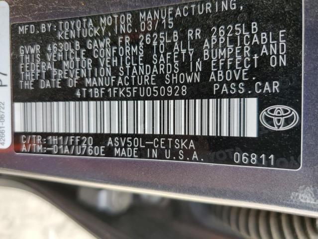 Photo 11 VIN: 4T1BF1FK5FU050928 - TOYOTA CAMRY LE 