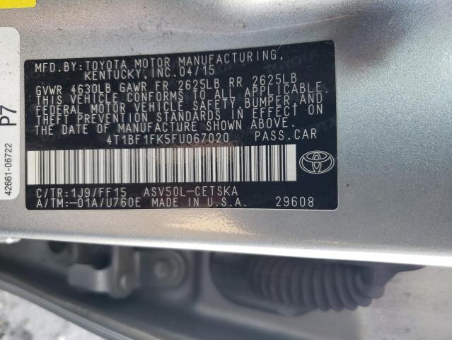 Photo 11 VIN: 4T1BF1FK5FU067020 - TOYOTA CAMRY LE 