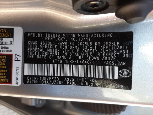 Photo 9 VIN: 4T1BF1FK5FU484671 - TOYOTA CAMRY LE 