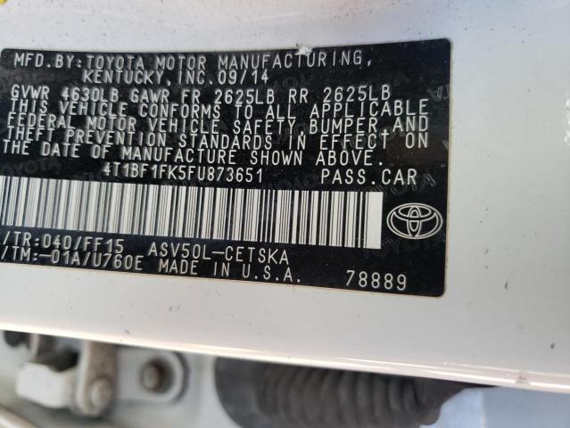 Photo 9 VIN: 4T1BF1FK5FU873651 - TOYOTA CAMRY LE 