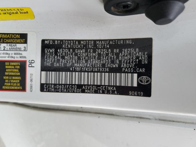 Photo 11 VIN: 4T1BF1FK5FU879336 - TOYOTA CAMRY 