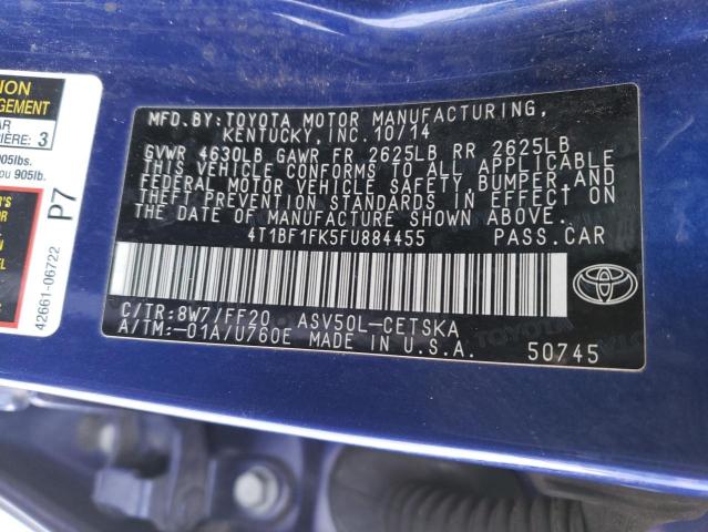 Photo 9 VIN: 4T1BF1FK5FU884455 - TOYOTA CAMRY LE 