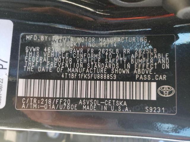 Photo 9 VIN: 4T1BF1FK5FU888859 - TOYOTA CAMRY LE 