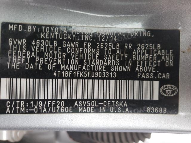 Photo 9 VIN: 4T1BF1FK5FU903313 - TOYOTA CAMRY LE 