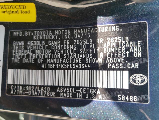 Photo 9 VIN: 4T1BF1FK5FU949644 - TOYOTA CAMRY LE 