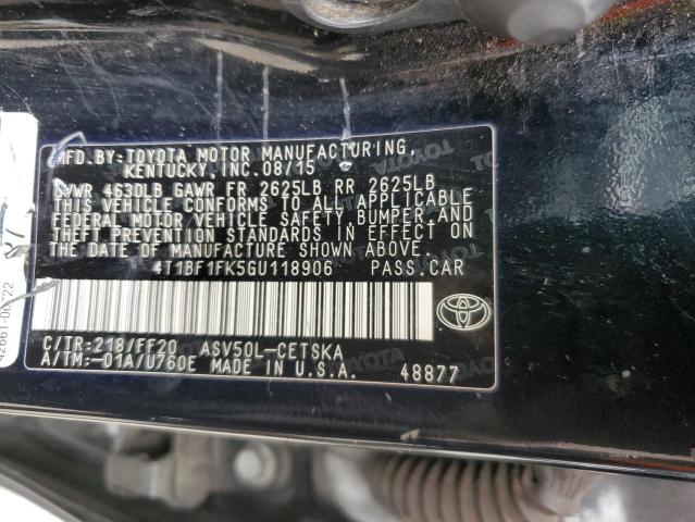 Photo 11 VIN: 4T1BF1FK5GU118906 - TOYOTA CAMRY LE 