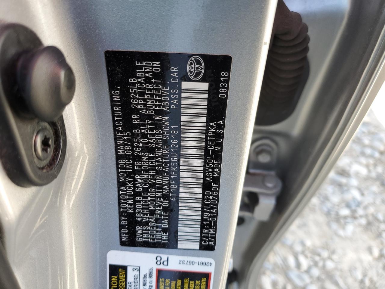 Photo 12 VIN: 4T1BF1FK5GU126181 - TOYOTA CAMRY 