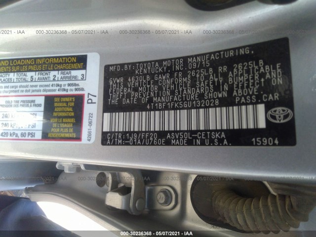 Photo 8 VIN: 4T1BF1FK5GU132028 - TOYOTA CAMRY 