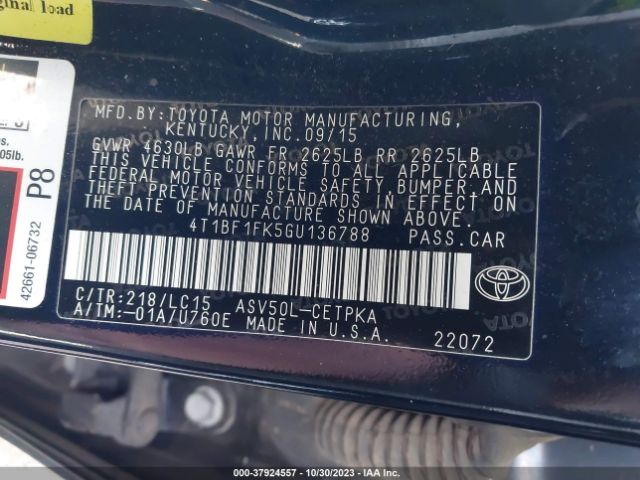 Photo 8 VIN: 4T1BF1FK5GU136788 - TOYOTA CAMRY 