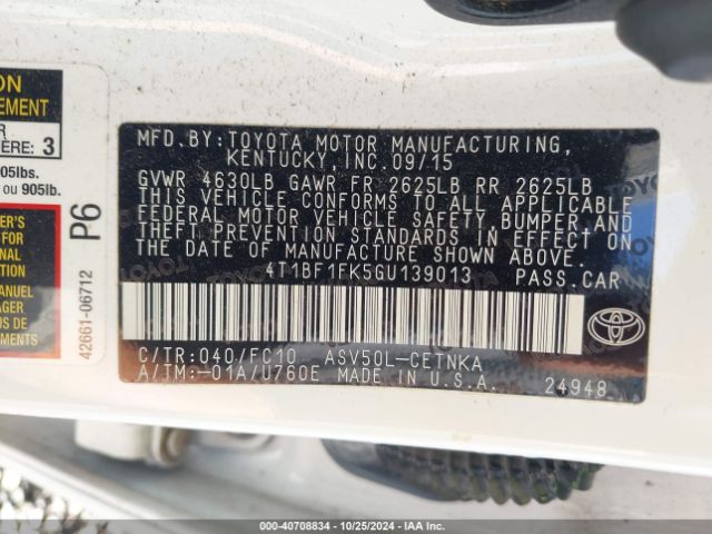 Photo 8 VIN: 4T1BF1FK5GU139013 - TOYOTA CAMRY 