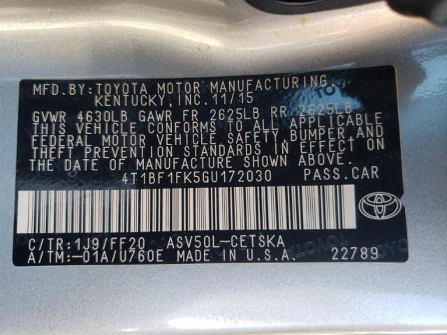 Photo 9 VIN: 4T1BF1FK5GU172030 - TOYOTA CAMRY LE 