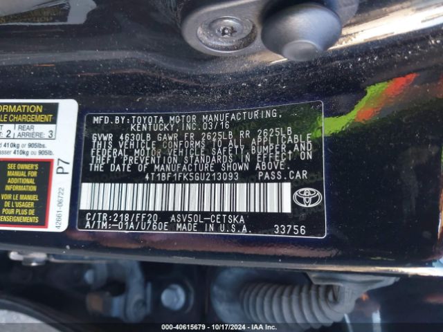 Photo 8 VIN: 4T1BF1FK5GU213093 - TOYOTA CAMRY 