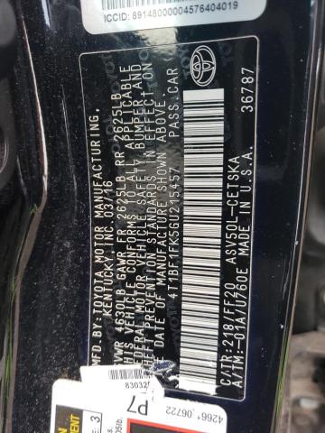 Photo 11 VIN: 4T1BF1FK5GU215457 - TOYOTA CAMRY LE 