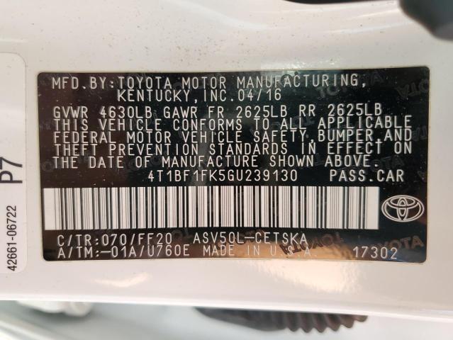 Photo 11 VIN: 4T1BF1FK5GU239130 - TOYOTA CAMRY 