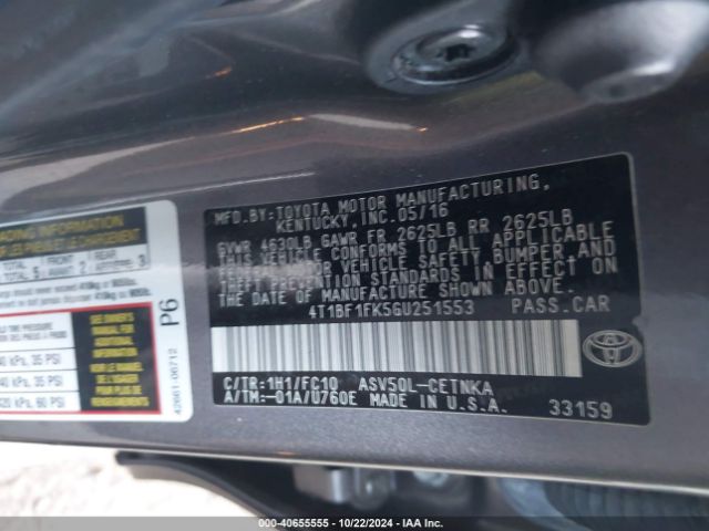 Photo 8 VIN: 4T1BF1FK5GU251553 - TOYOTA CAMRY 