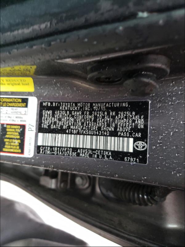 Photo 9 VIN: 4T1BF1FK5GU543140 - TOYOTA CAMRY 