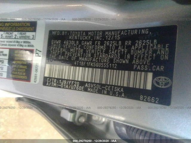 Photo 8 VIN: 4T1BF1FK5GU555112 - TOYOTA CAMRY 