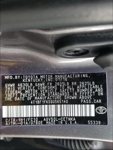 Photo 9 VIN: 4T1BF1FK5GU565140 - TOYOTA CAMRY 