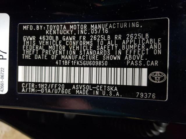 Photo 11 VIN: 4T1BF1FK5GU609850 - TOYOTA CAMRY LE 