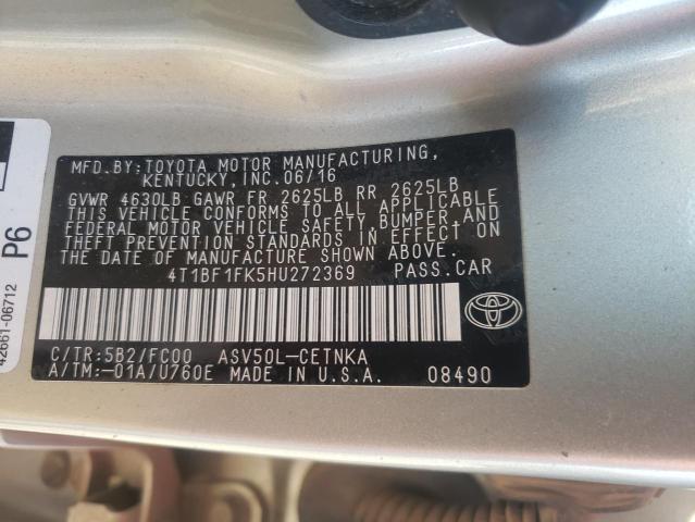 Photo 9 VIN: 4T1BF1FK5HU272369 - TOYOTA CAMRY LE 