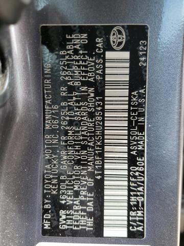 Photo 11 VIN: 4T1BF1FK5HU285431 - TOYOTA CAMRY LE 