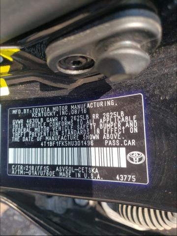 Photo 9 VIN: 4T1BF1FK5HU301496 - TOYOTA CAMRY LE 