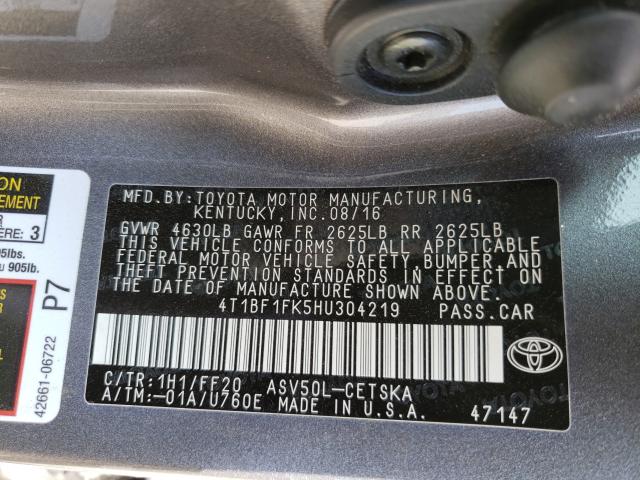 Photo 9 VIN: 4T1BF1FK5HU304219 - TOYOTA CAMRY LE 