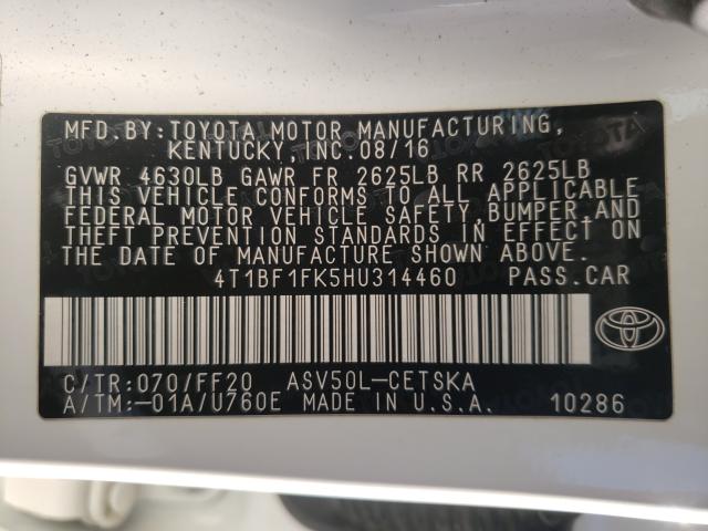 Photo 9 VIN: 4T1BF1FK5HU314460 - TOYOTA CAMRY LE 