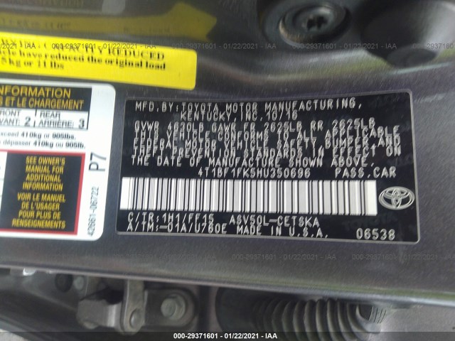 Photo 8 VIN: 4T1BF1FK5HU350696 - TOYOTA CAMRY 