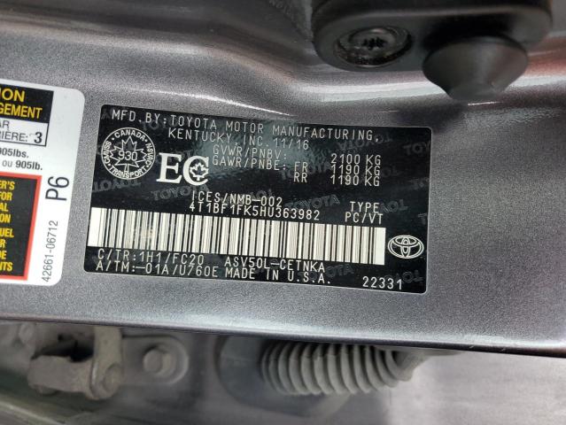 Photo 11 VIN: 4T1BF1FK5HU363982 - TOYOTA CAMRY 