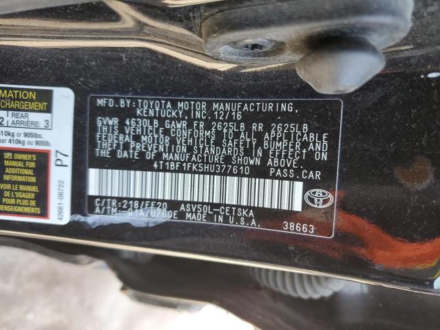 Photo 11 VIN: 4T1BF1FK5HU377610 - TOYOTA CAMRY 