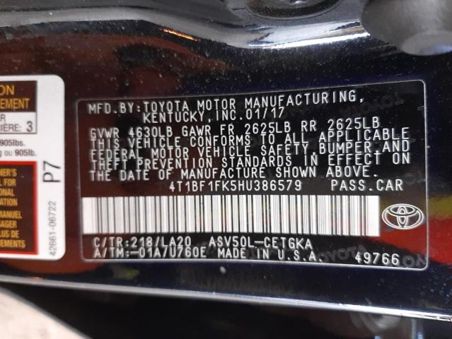 Photo 12 VIN: 4T1BF1FK5HU386579 - TOYOTA CAMRY LE 