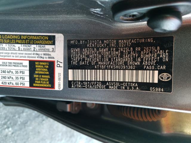 Photo 9 VIN: 4T1BF1FK5HU391362 - TOYOTA CAMRY LE 