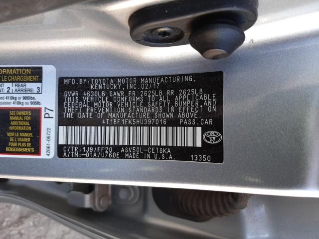 Photo 9 VIN: 4T1BF1FK5HU397016 - TOYOTA CAMRY LE 