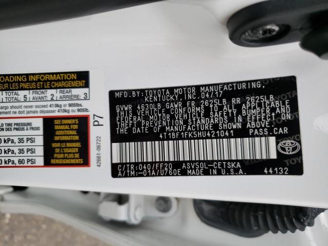 Photo 11 VIN: 4T1BF1FK5HU421041 - TOYOTA CAMRY LE 