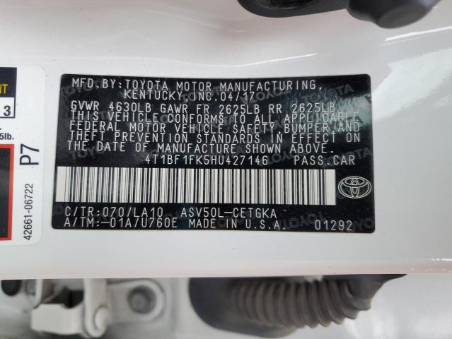 Photo 11 VIN: 4T1BF1FK5HU427146 - TOYOTA CAMRY LE 