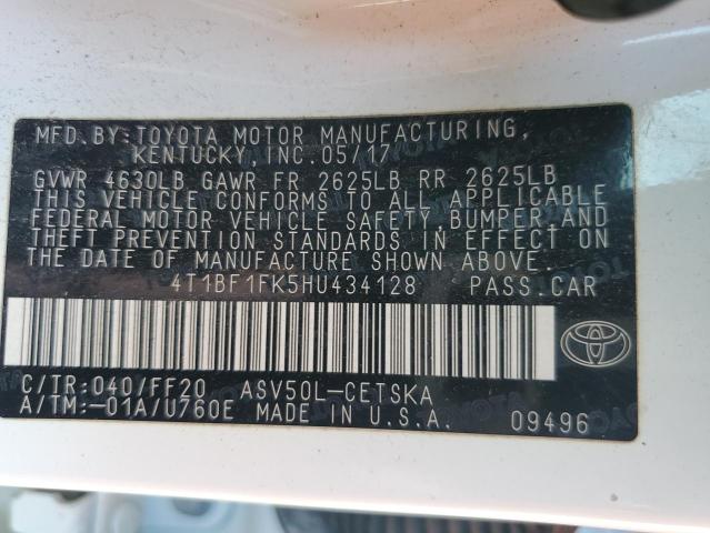 Photo 11 VIN: 4T1BF1FK5HU434128 - TOYOTA CAMRY LE 