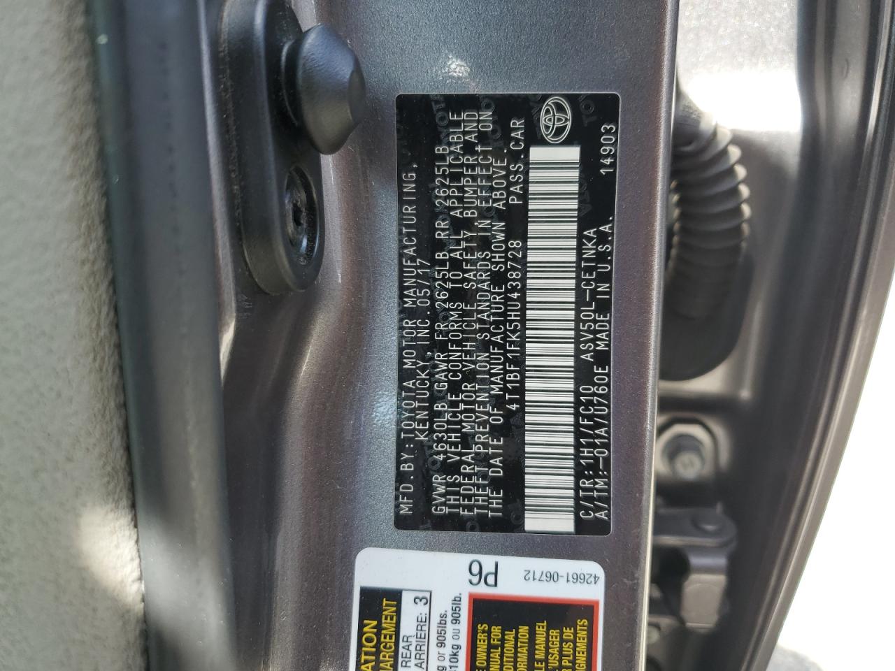 Photo 12 VIN: 4T1BF1FK5HU438728 - TOYOTA CAMRY 