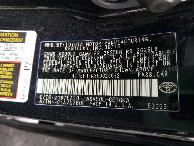 Photo 9 VIN: 4T1BF1FK5HU620042 - TOYOTA CAMRY LE 