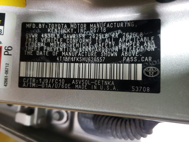 Photo 9 VIN: 4T1BF1FK5HU620557 - TOYOTA CAMRY LE 