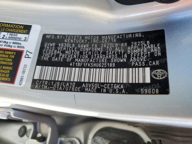 Photo 11 VIN: 4T1BF1FK5HU625189 - TOYOTA CAMRY 