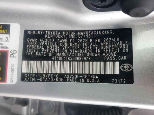 Photo 9 VIN: 4T1BF1FK5HU635978 - TOYOTA CAMRY LE 