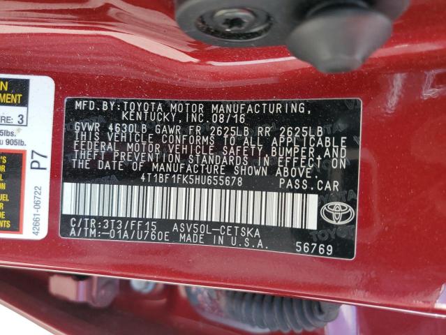 Photo 9 VIN: 4T1BF1FK5HU655678 - TOYOTA CAMRY LE 