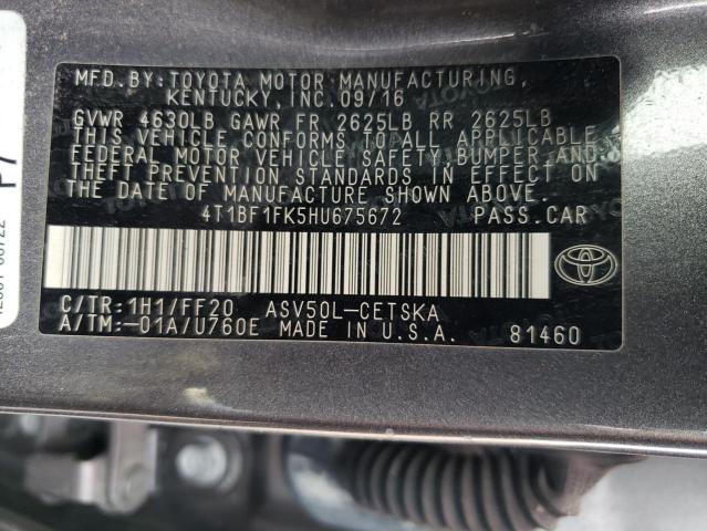 Photo 11 VIN: 4T1BF1FK5HU675672 - TOYOTA CAMRY LE 