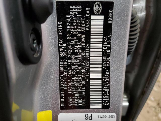 Photo 11 VIN: 4T1BF1FK5HU681424 - TOYOTA CAMRY LE 