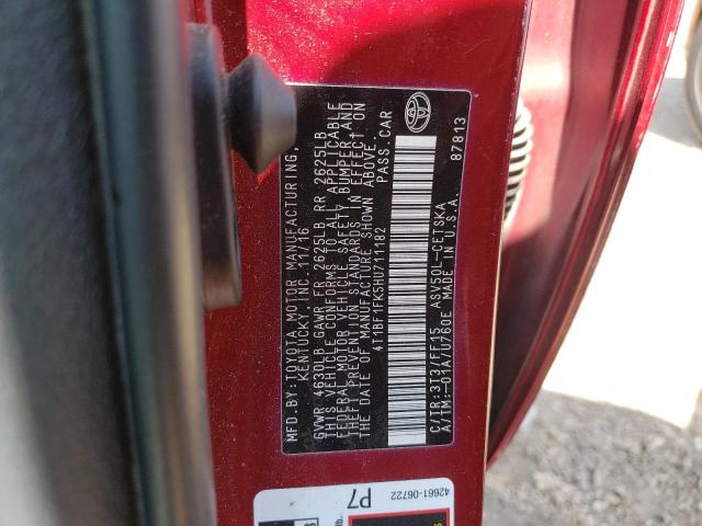 Photo 11 VIN: 4T1BF1FK5HU711182 - TOYOTA CAMRY LE 