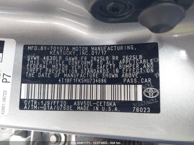 Photo 8 VIN: 4T1BF1FK5HU734686 - TOYOTA CAMRY 