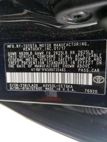 Photo 9 VIN: 4T1BF1FK5HU735465 - TOYOTA CAMRY LE 